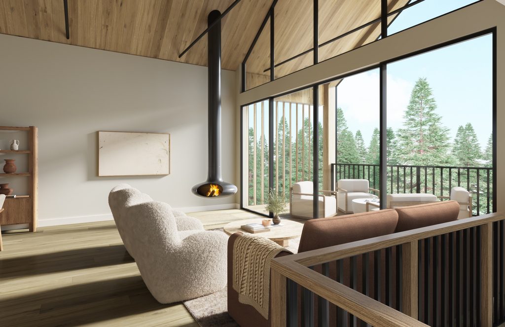 an interior living shot of the twin gables